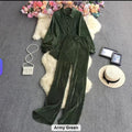 Luxe Pleated Two-Piece Shirt & Wide-Leg Pants Co-Ord Set