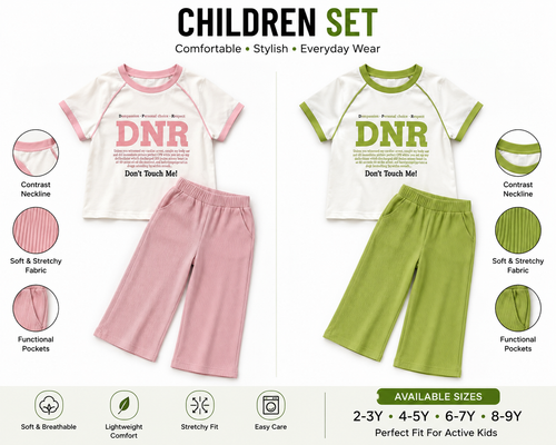 Children Contrast 2-Piece Loungewear Sets