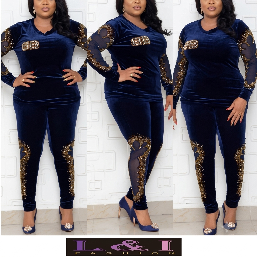 Luxurious Dark NEVY Two-Piece Set